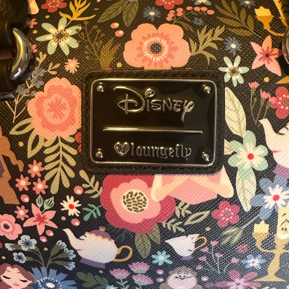 Disney Beauty and the Beast AOP Loungefly Floral Purse - Picture 7 of 7